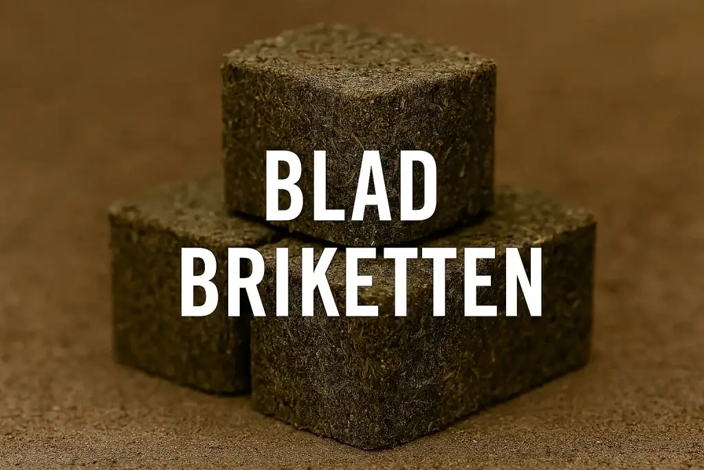 Gedroogde bladeren als basismateriaal voor het persen van blad briketten