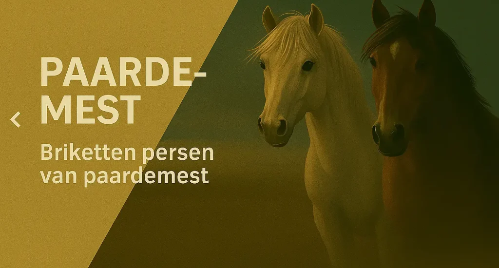 Handbediende brikettenpers voor het persen van briketten uit paardenmest